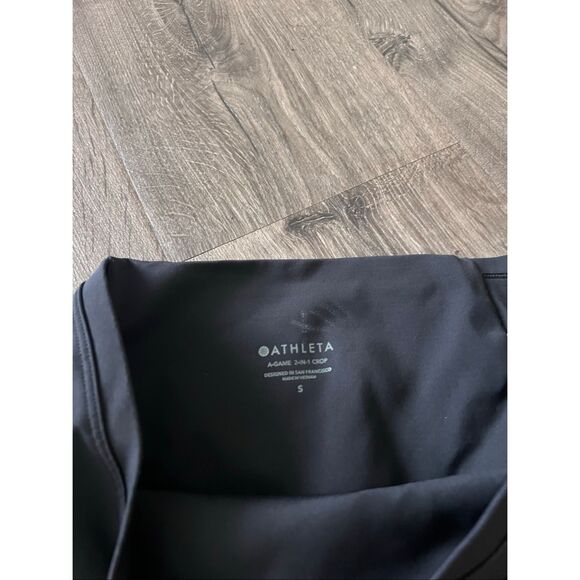 Athleta Women Pull On Legging Skirt Pants Polyester Black Size M A-Game 2 in 1 - Picture 3 of 5